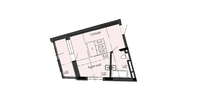 1 комн., 30.00 м²