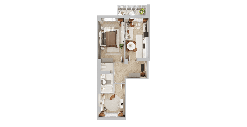 2 комн., 62.69 м²