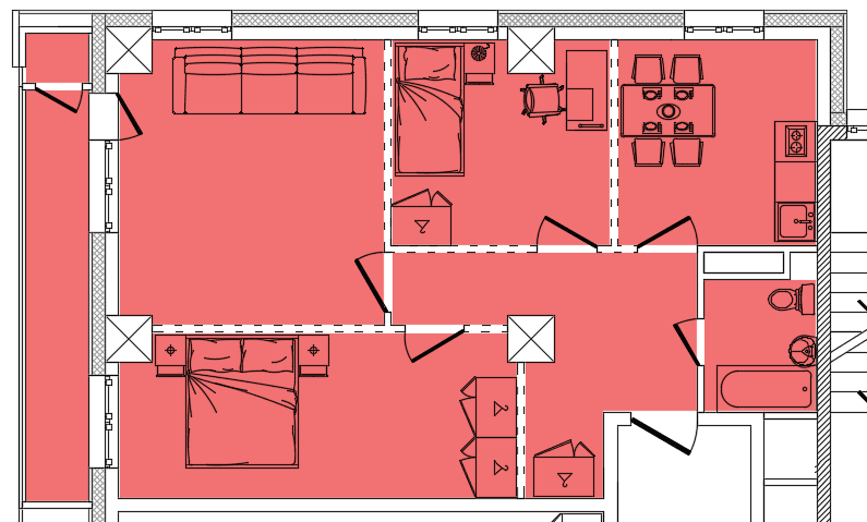 3 комн., 69.10 м²