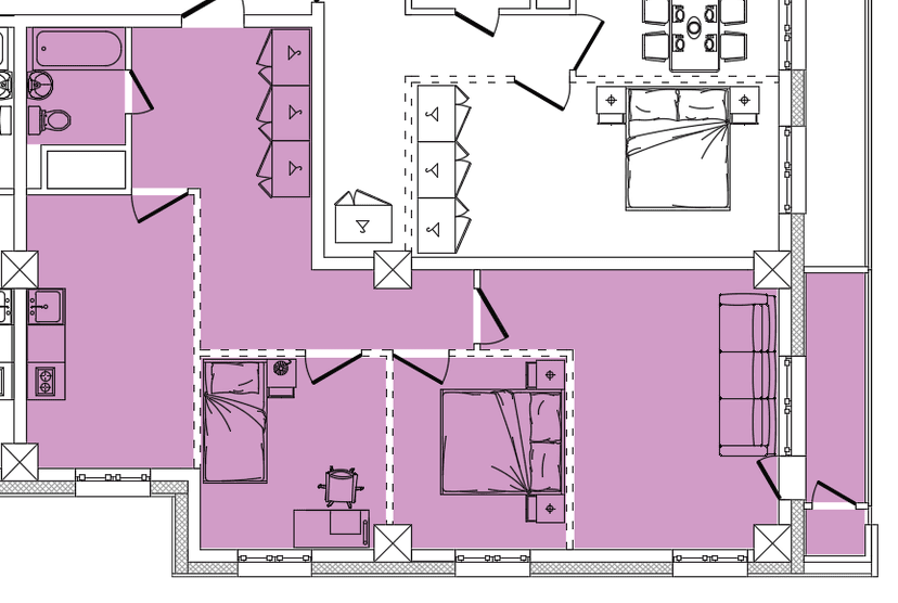 3 комн., 72.10 м²