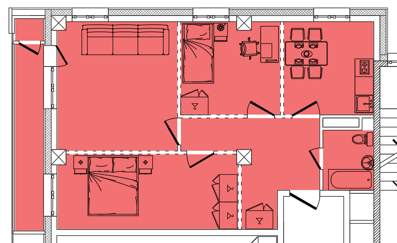3 комн., 69.90 м²