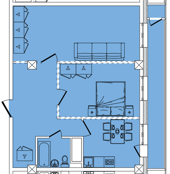 2 комн., 70.10 м²
