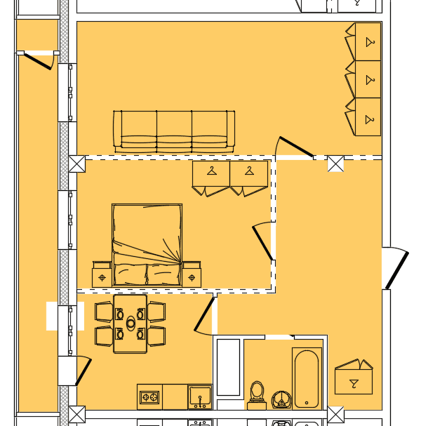 2 комн., 70.30 м²