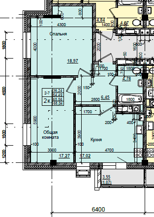 2 комн., 65.56 м²