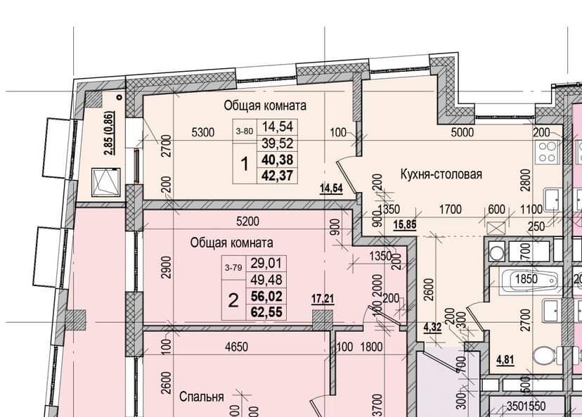 1 комн., 40.38 м²