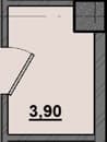 1 комн., 3.90 м²