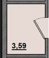 1 комн., 3.59 м²