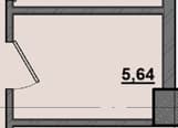 1 комн., 5.64 м²