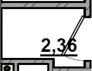 1 комн., 2.36 м²