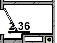 1 комн., 2.36 м²