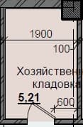 1 комн., 5.21 м²