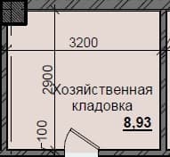 1 комн., 8.93 м²