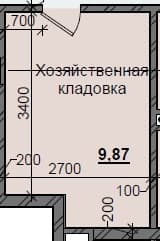 1 комн., 9.87 м²