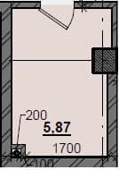 1 комн., 5.87 м²