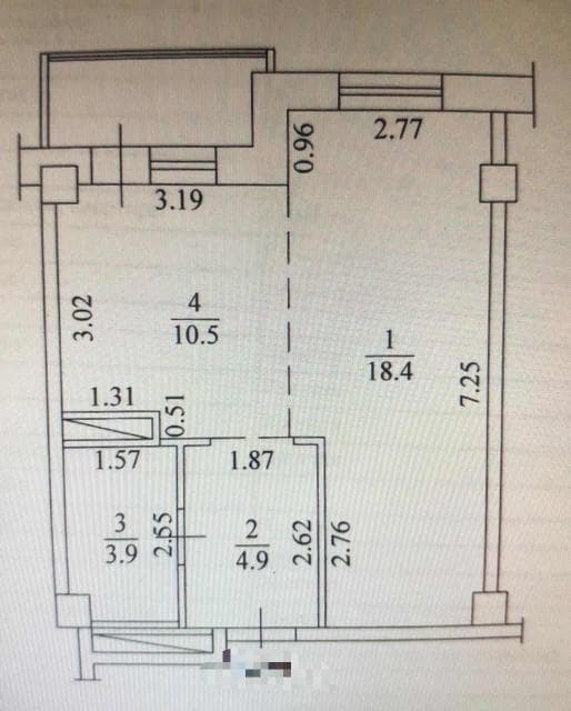 1 комн., 39 м², Монолитно-каркасный, Центр - район пл. Комсомольская 2