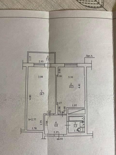 1 комн., 42 м², Монолитно-каркасный, Рынок Столичный 6