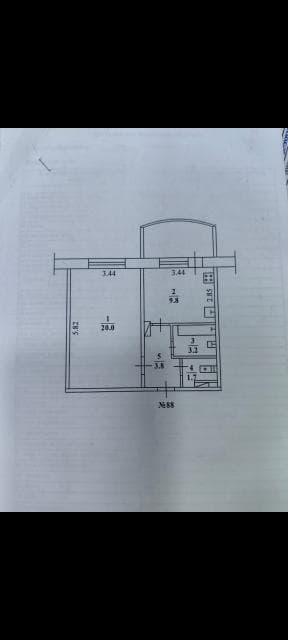 1 комн., 38 м², 112 серия, ДСК 3