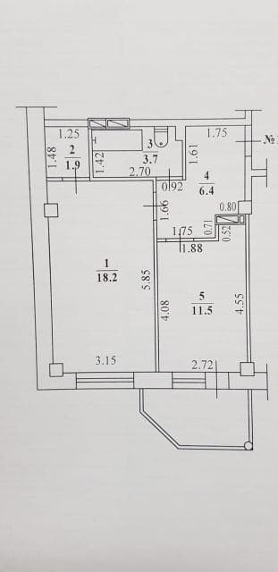 1 комн., 42 м², Инд. планировка, Площадь Победы 6