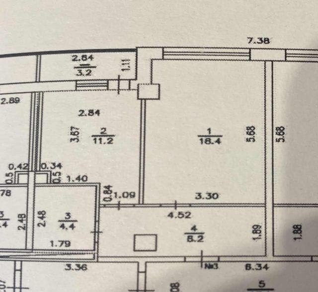 1 комн., 45 м², Монолитно-каркасный, Залог