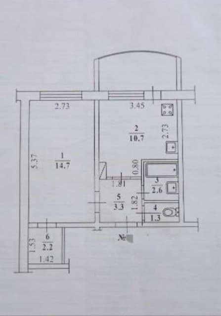 1 комн., 38 м², 112 серия, Авиапорт
