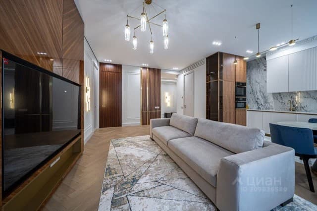 1 комн., 45 м², Монолитно-каркасный