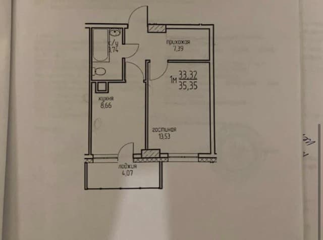 1 комн., 35 м², Блочный, Прометей, ЖК 2