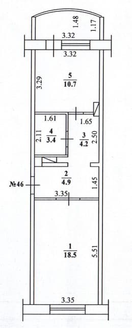 1 комн., 44 м², 112 серия, 103 квартал (Ростелеком)