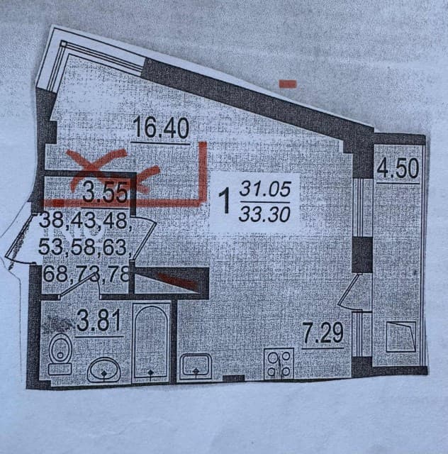Студия, 31 м², Монолитно-каркасный, Кинотеатр Лена 4