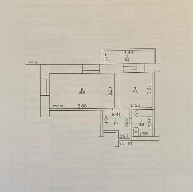 1 комн., 39 м², Монолитно-каркасный, Гимеин