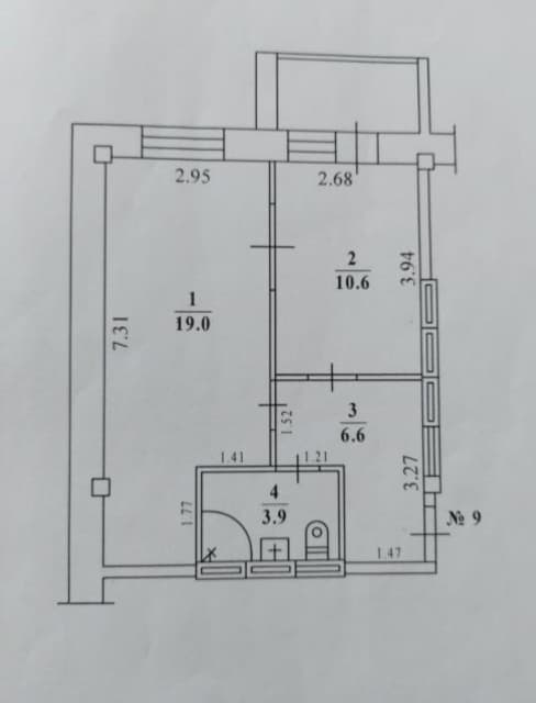 1 комн., 40 м², Блочный, 16 квартал