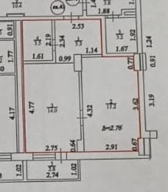 1 комн., 38 м², Блочный, Кинотеатр Лена 5