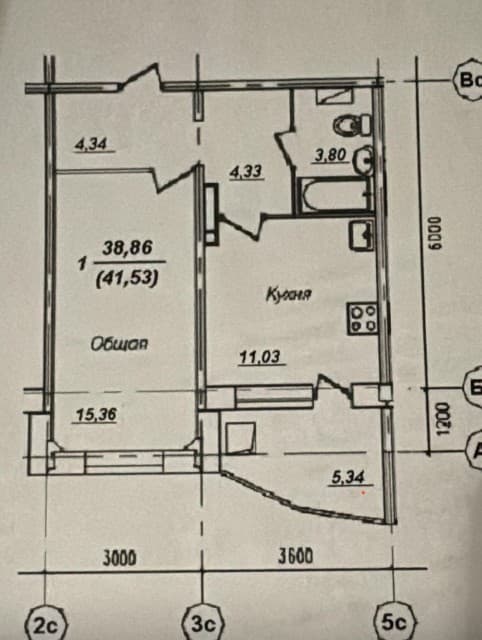 1 комн., 41 м², 112 серия, 203 мкрн. 5