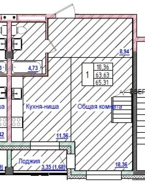 2 комн., 65 м², Монолитно-каркасный, Вилюйский тракт 3