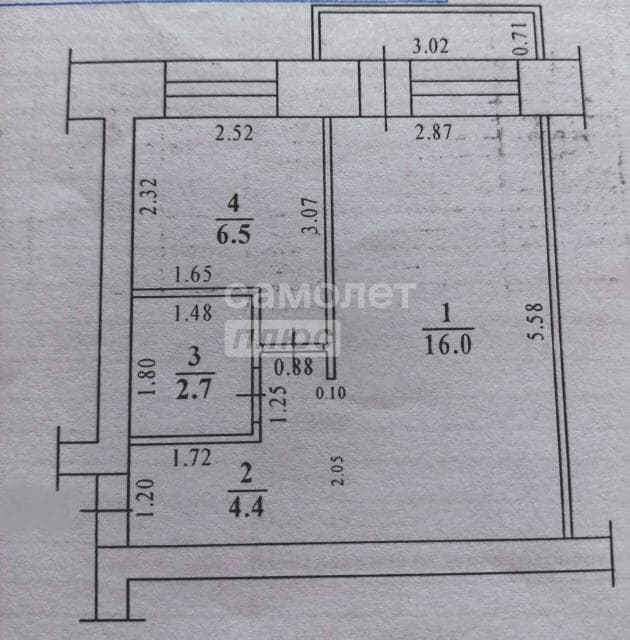 1 комн., 30 м², Хрущевка, 26 школа 20
