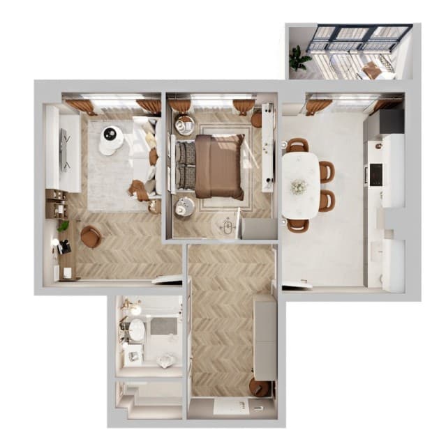 2 комн., 53 м², Монолитно-каркасный, Авторынок 2
