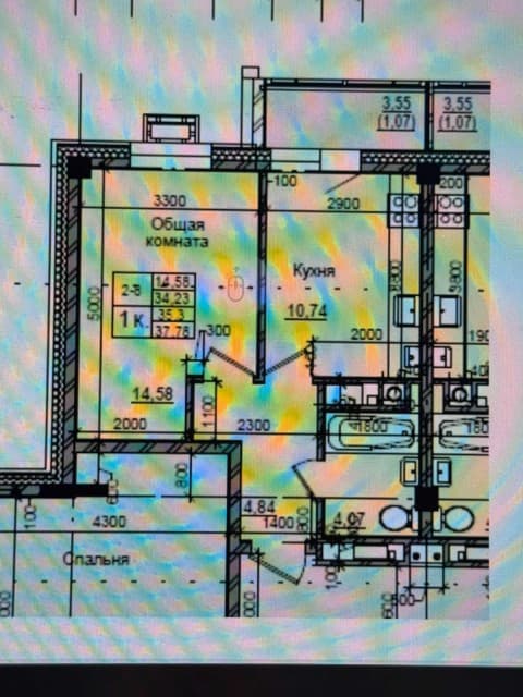 1 комн., 37 м², Инд. планировка, Автодорожная 2