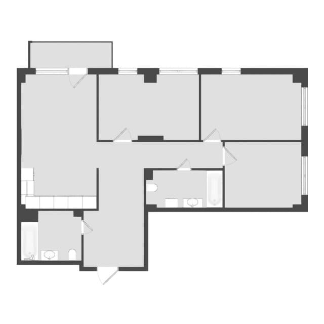 4 комн., 91 м², Монолитно-каркасный, Вилюйский тракт 2