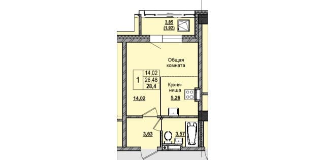 Студия, 30 м², Монолитно-каркасный, Автодорожная 2