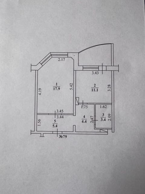 1 комн., 42 м², Монолитно-каркасный, Сайсары 7