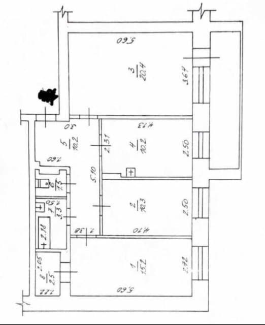 3 комн., 74 м², Блочный, 202 мкрн. 10
