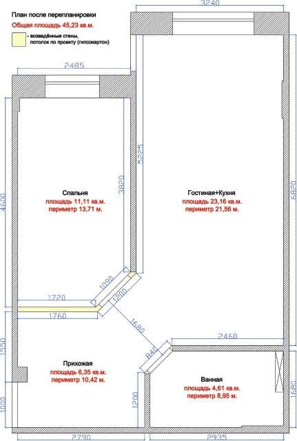 1 комн., 47 м², Блочный, Апельсин 7