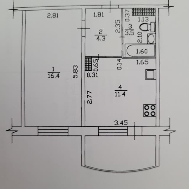1 комн., 36 м², КПД, Студгородок