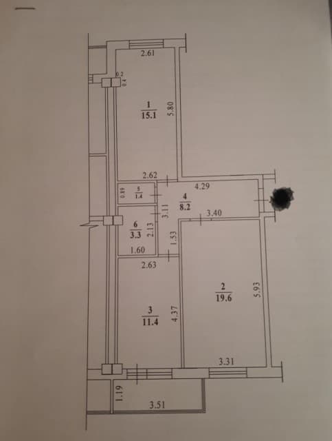 2 комн., 59 м², Блочный, Автодорожная 5