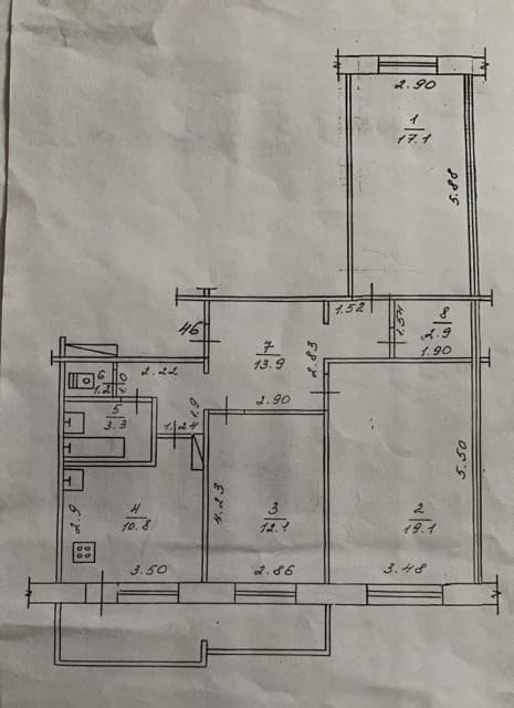 3 комн., 77 м², 112 серия, Авиапорт 2