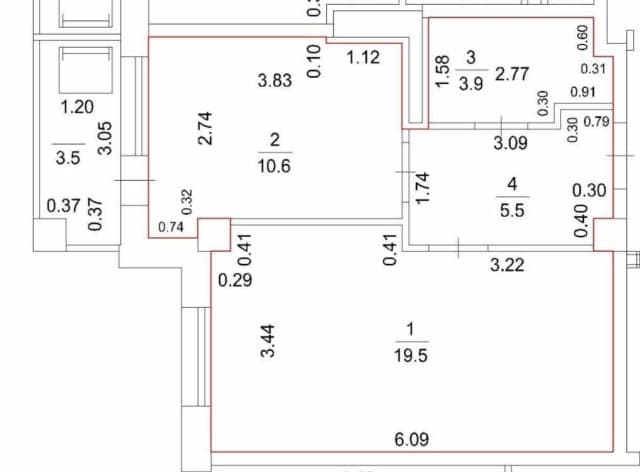 1 комн., 40 м², Монолитно-каркасный, Площадь Победы 9