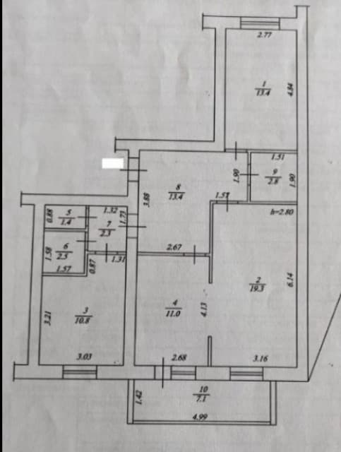 3 комн., 80 м², Инд. планировка, 16 квартал 15