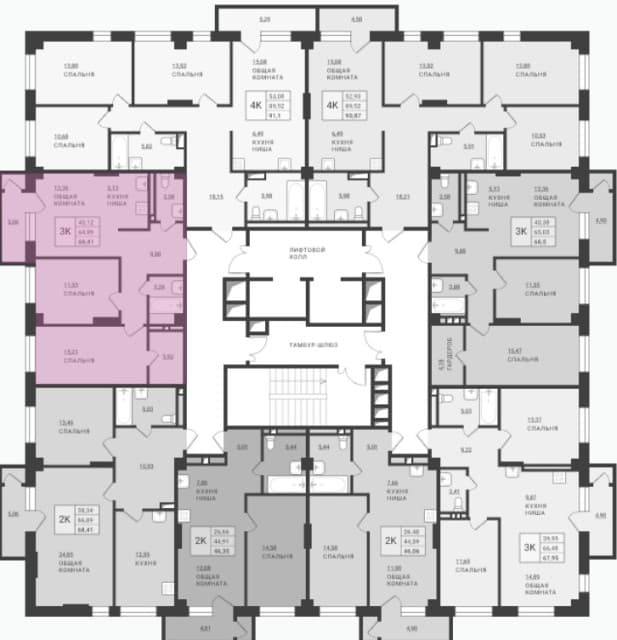 3 комн., 66 м², Монолитно-каркасный, Вилюйский тракт 4