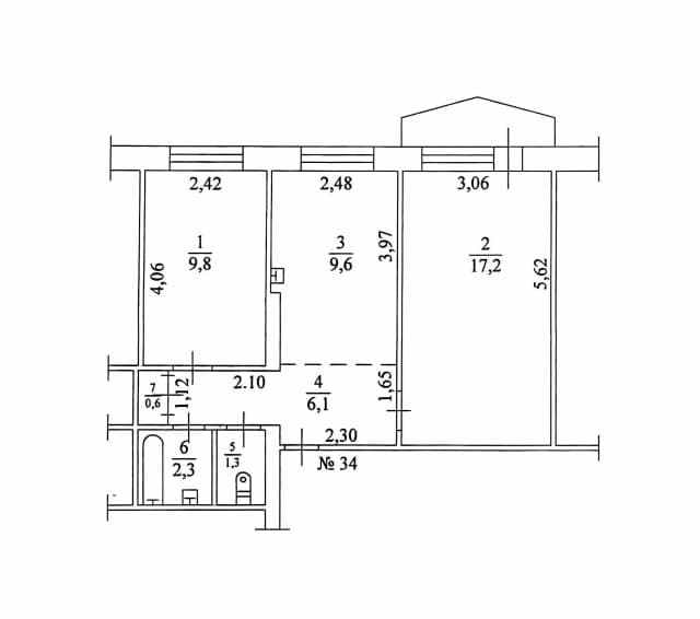 2 комн., 47 м², КПД, Автовокзал 19