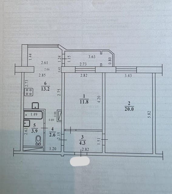 2 комн., 57 м², 112 серия, Сахацирк 10
