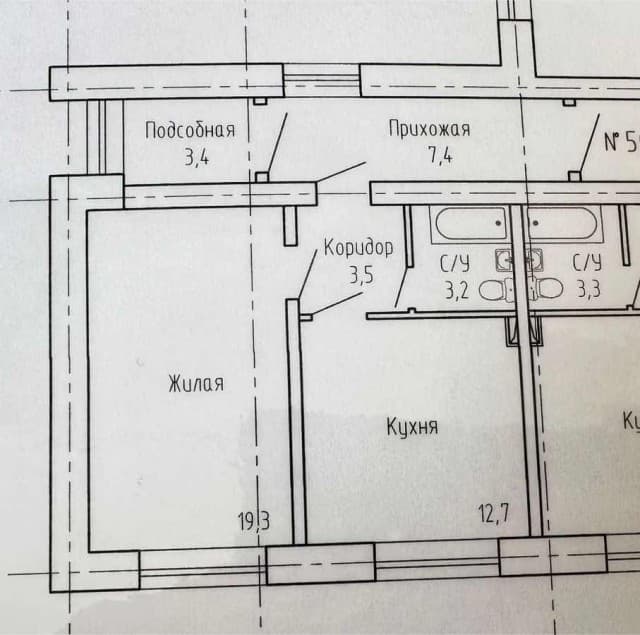 1 комн., 49 м², Блочный, Залог 11